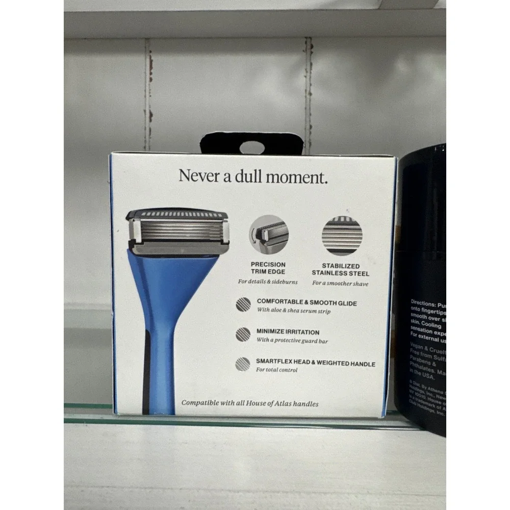 House of Atlas 16ct 5-Blade Razor Refills & Calming Aftershave Bundle Mens Shave